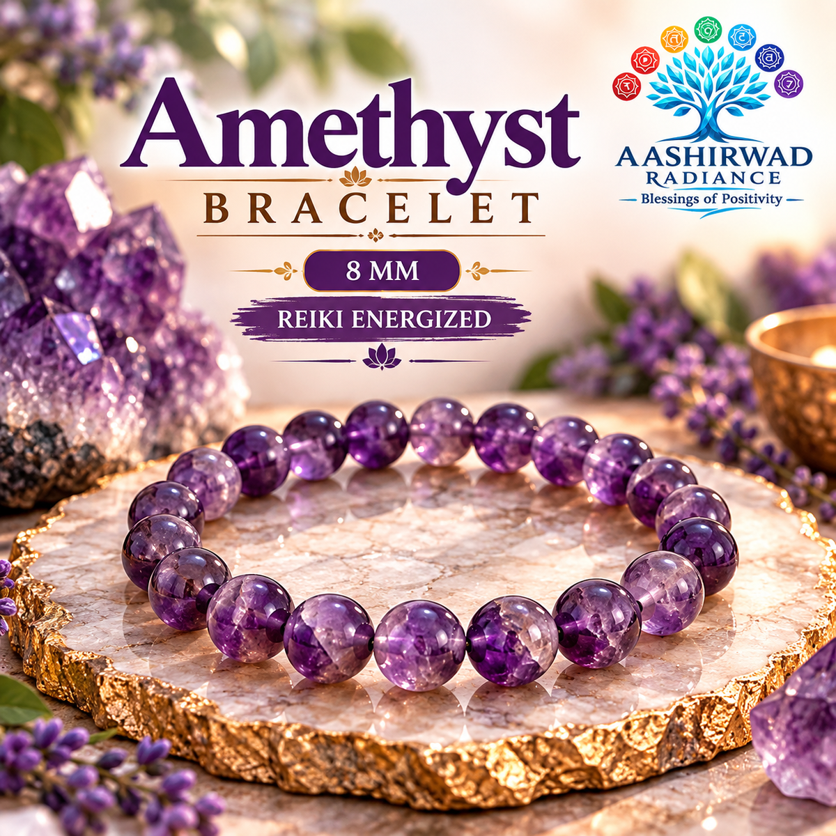 Amethyst Bracelet – Reiki Energized