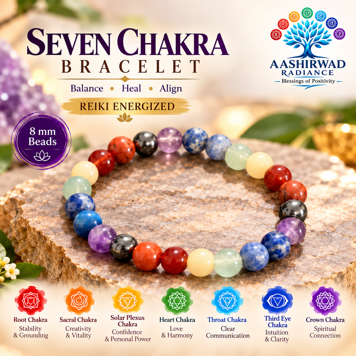 Seven Chakra Bracelet – Reiki Energized