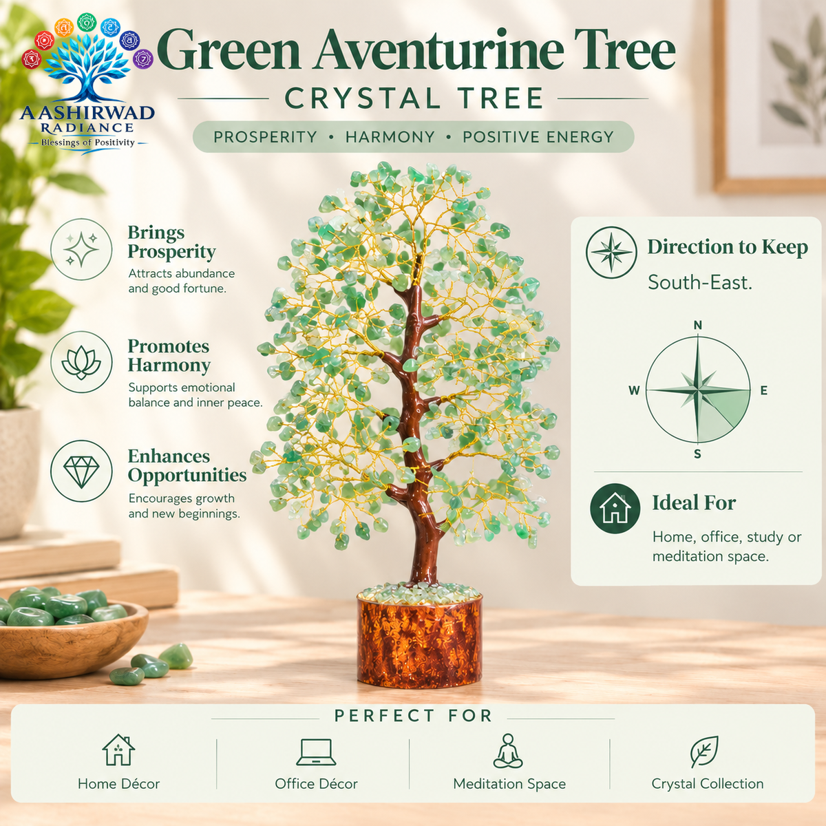 Green Aventurine Tree - 300 Beads | Reiki Energized
