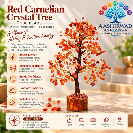 Red Carnelian Crystal Tree – 300 Beads | Reiki Energized