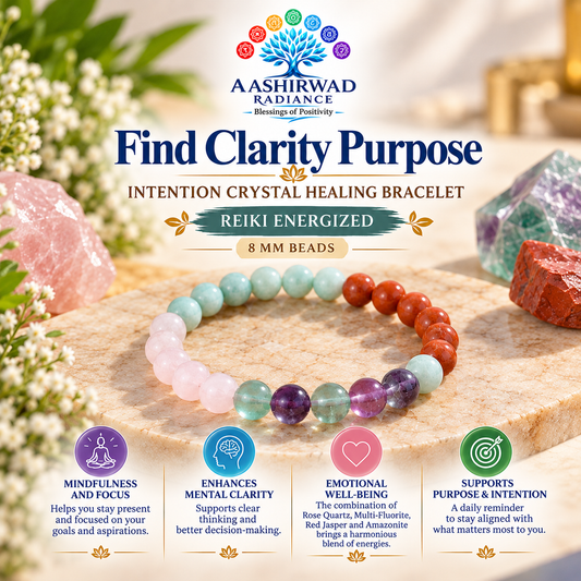 Find Clarity Purpose – Intention Crystal Healing Bracelet - Reiki Energized