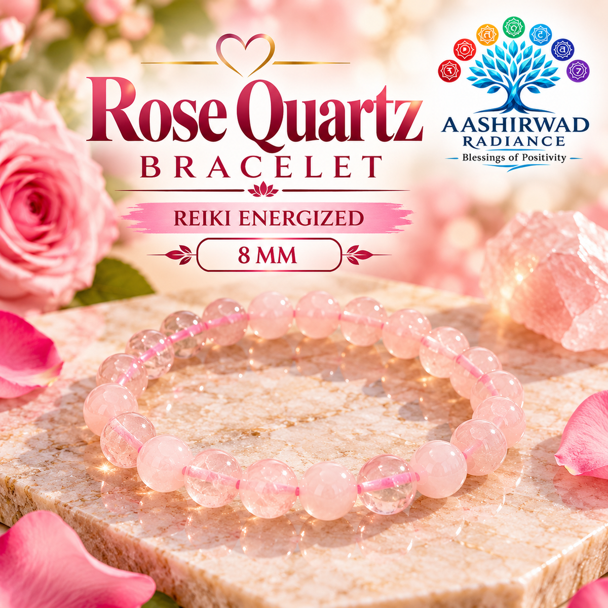 Rose Quartz Bracelet – Reiki Energized