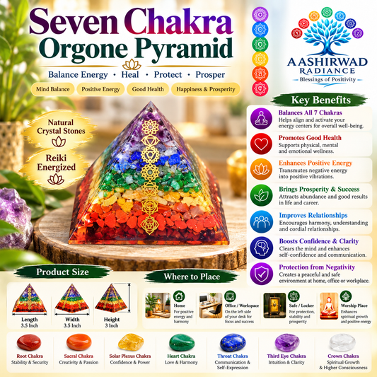 Seven Chakra Orgone Pyramid – Reiki Energized