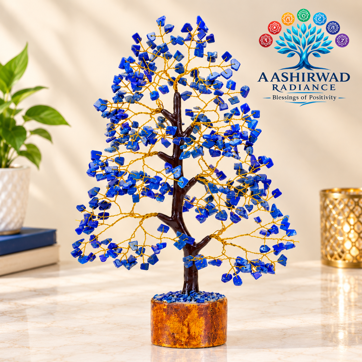 Blue Lapis Lazuli Crystal Tree - 300 Beads | Reiki Energized