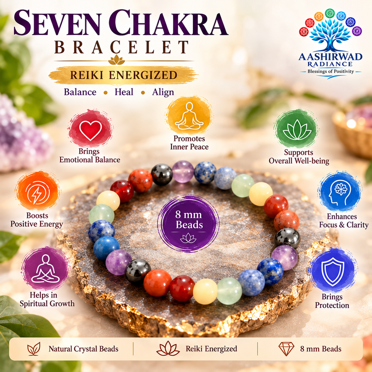 Seven Chakra Bracelet – Reiki Energized