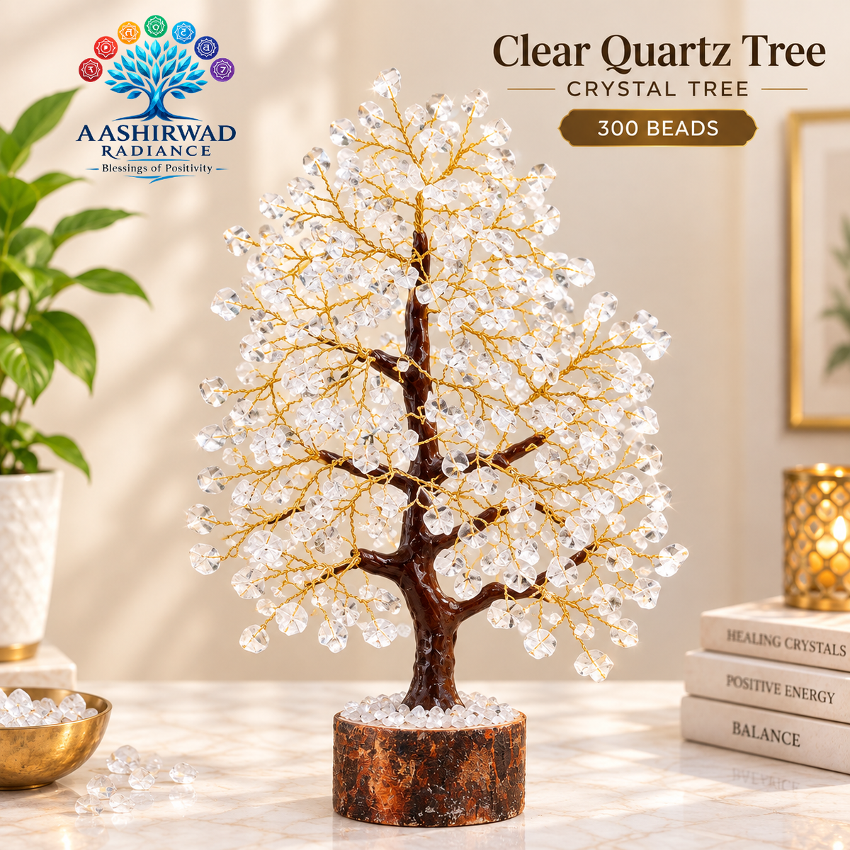Clear Quartz Tree – 300 Beads | Reiki Energized