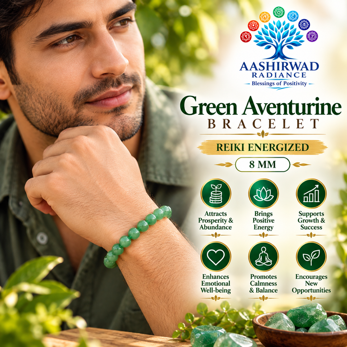 Green Aventurine Bracelet – Reiki Energized