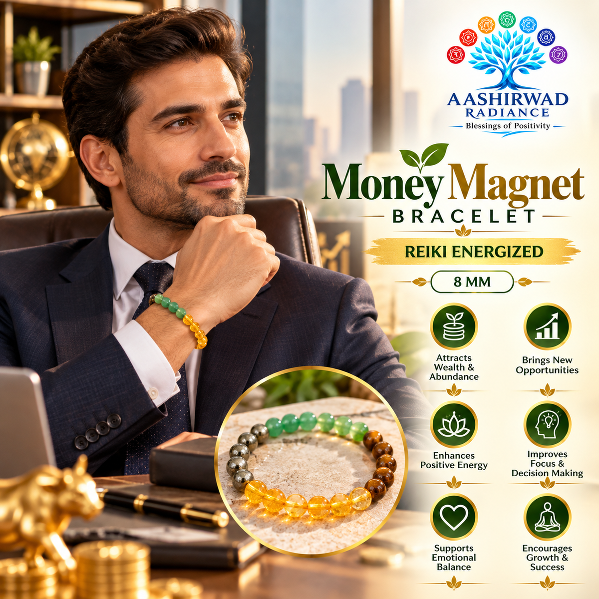 Money Magnet Bracelet – Reiki Energized