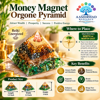 Money Magnet Orgone Pyramid – Reiki Energized
