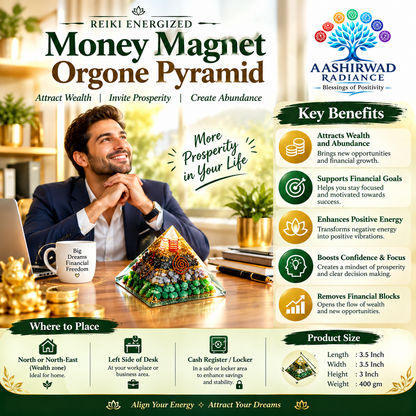 Money Magnet Orgone Pyramid – Reiki Energized