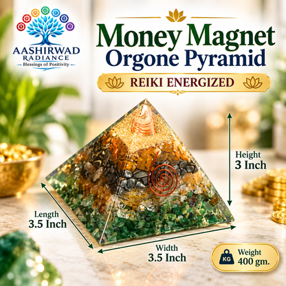 Money Magnet Orgone Pyramid – Reiki Energized