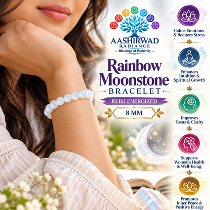 Rainbow Moonstone Bracelet – Reiki Energized