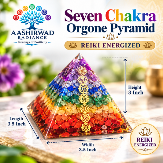 Seven Chakra Orgone Pyramid – Reiki Energized